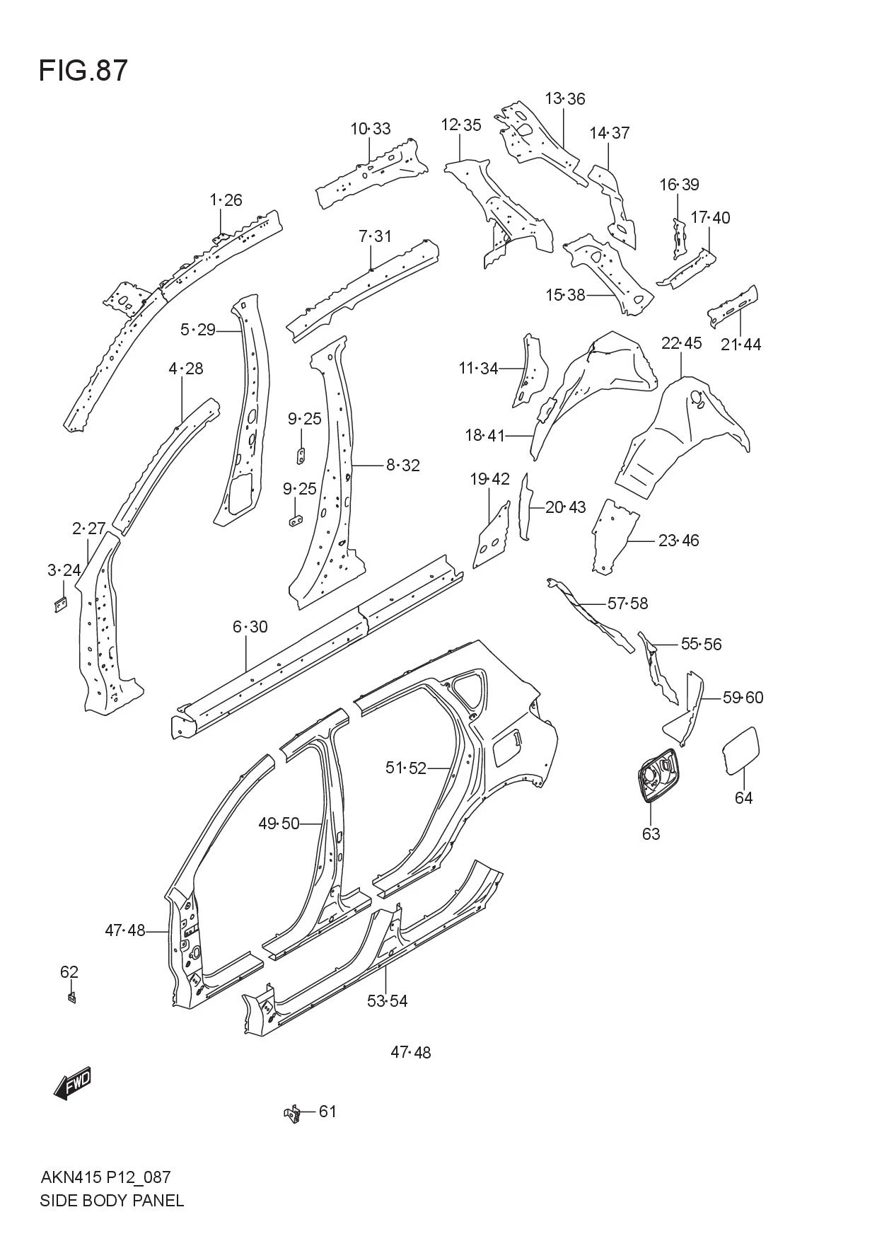 FIG.87 SIDE BODY PANEL