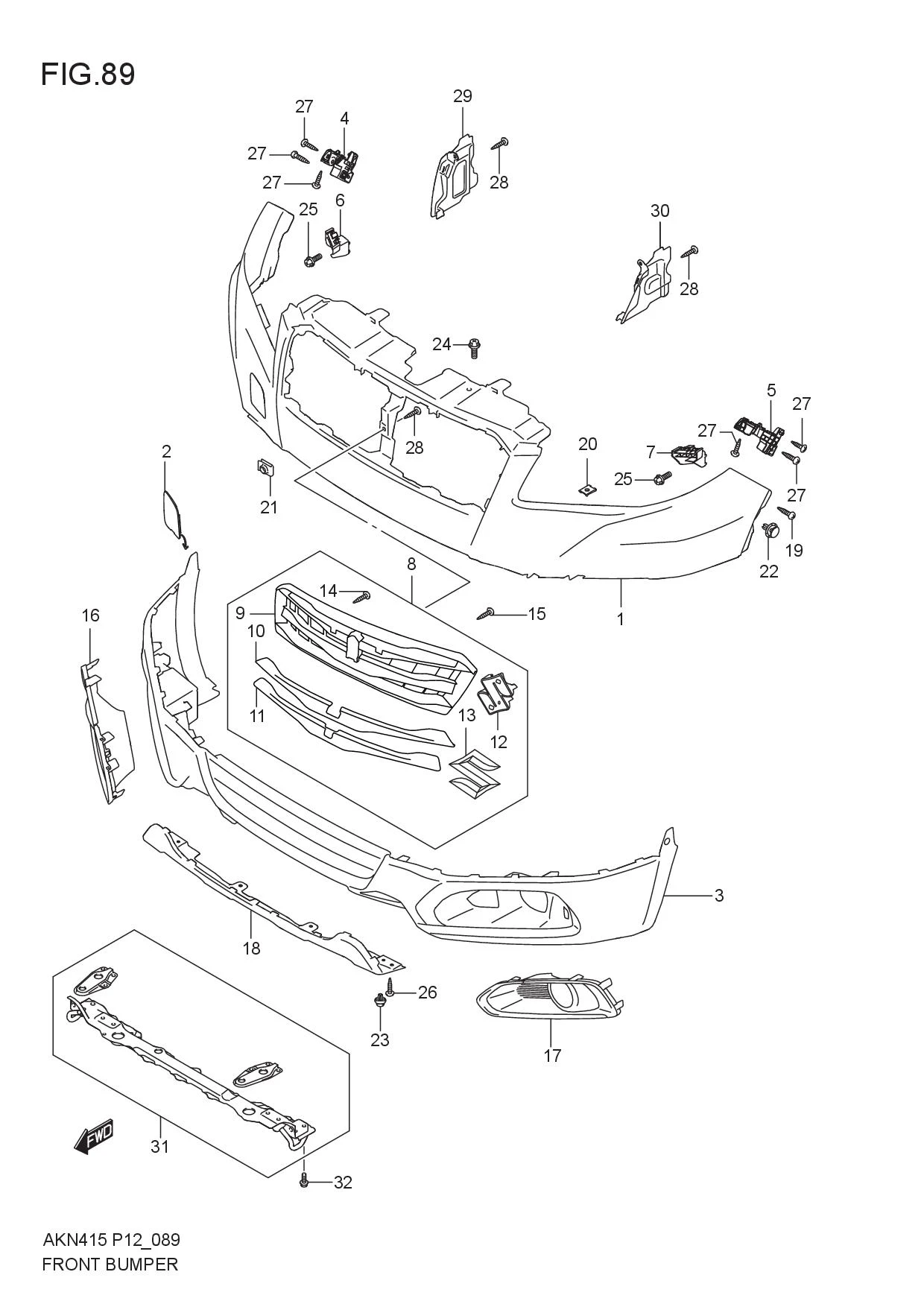 FIG.89 FRONT BUMPER