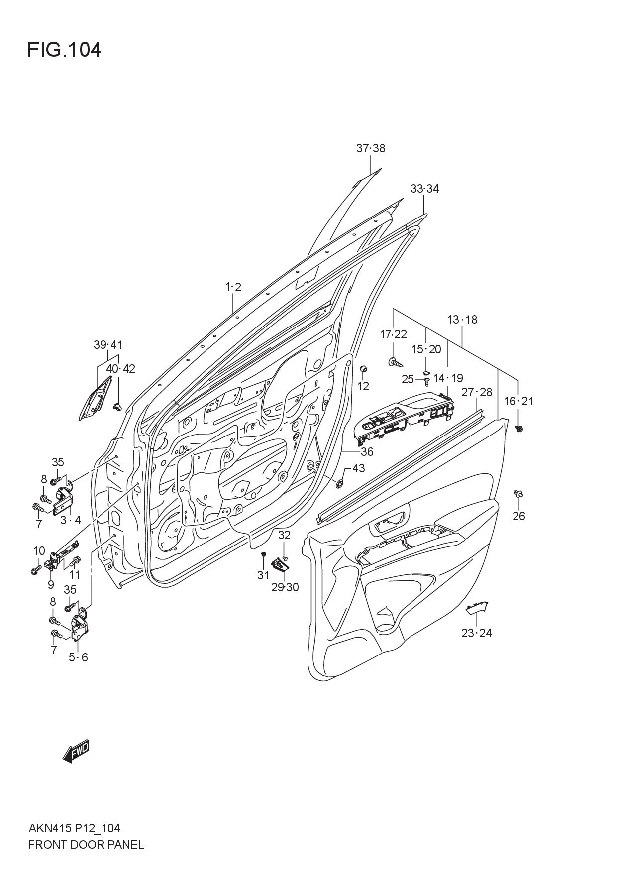 FIG.104 FRONT DOOR PANEL