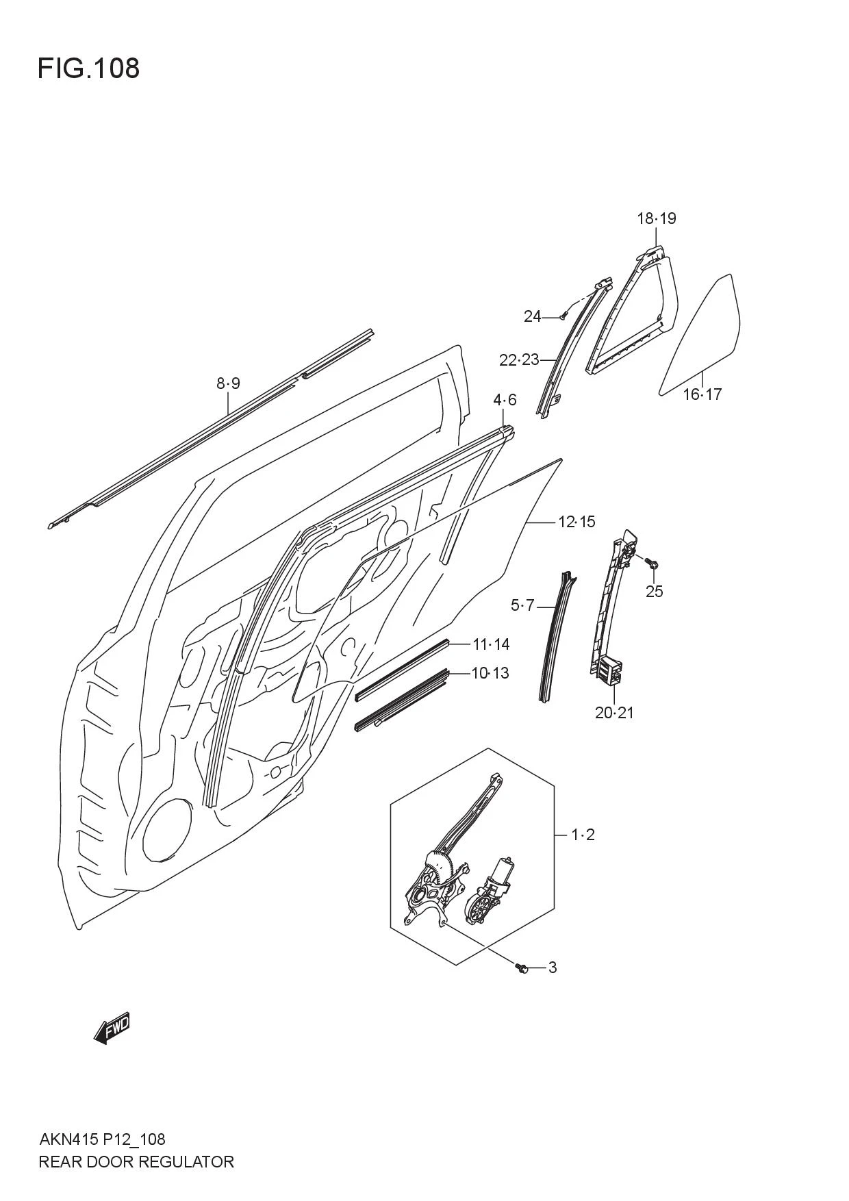 FIG.108 REAR DOOR REGULATOR