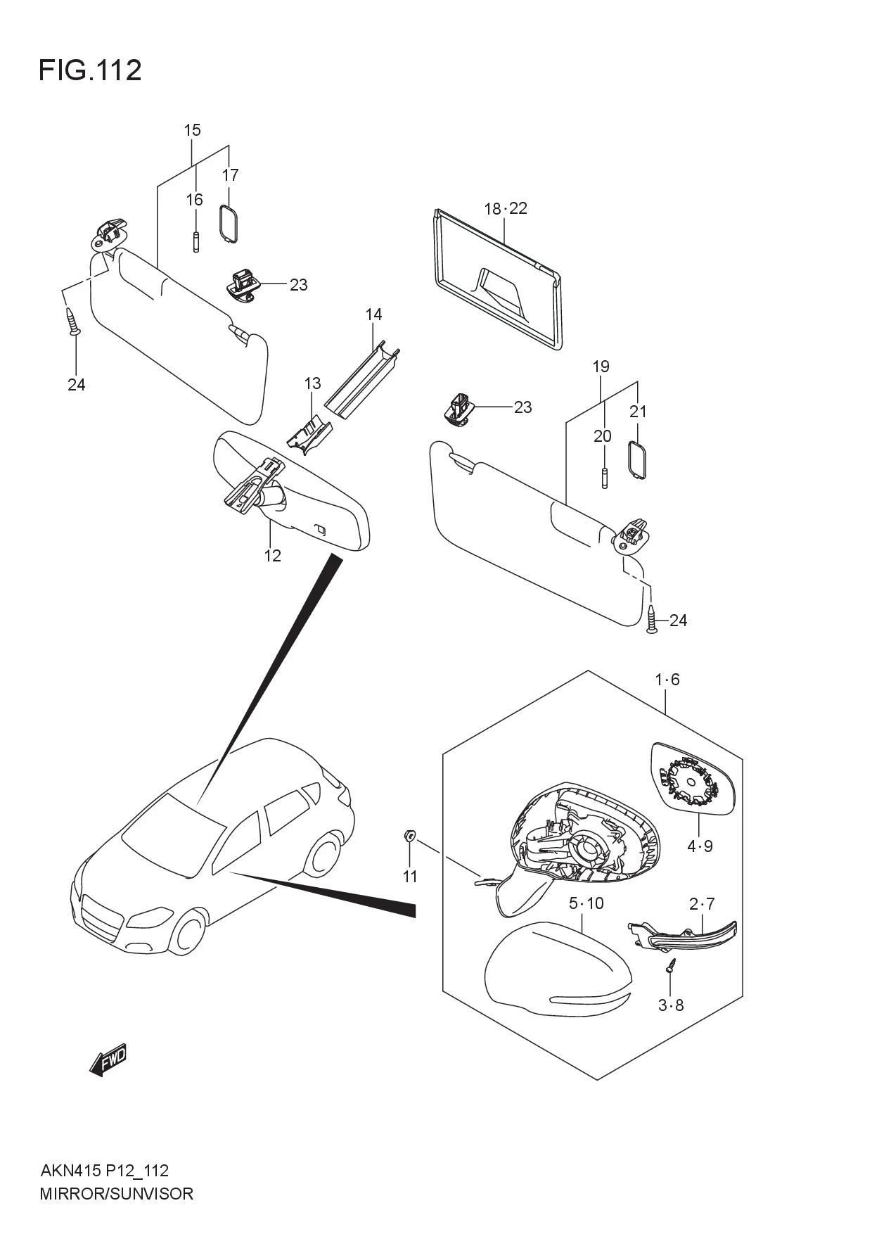 FIG.112 MIRROR/SUNVISOR