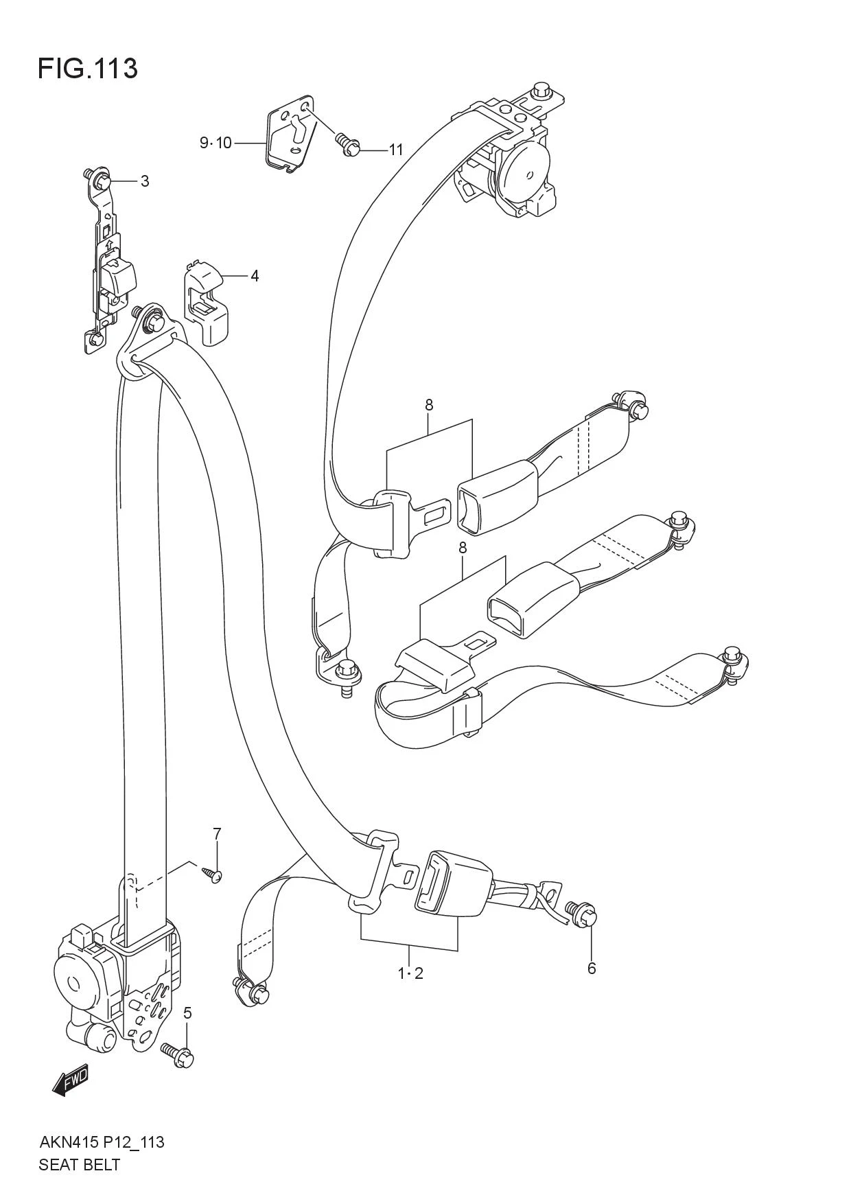 FIG.113 SEAT BELT