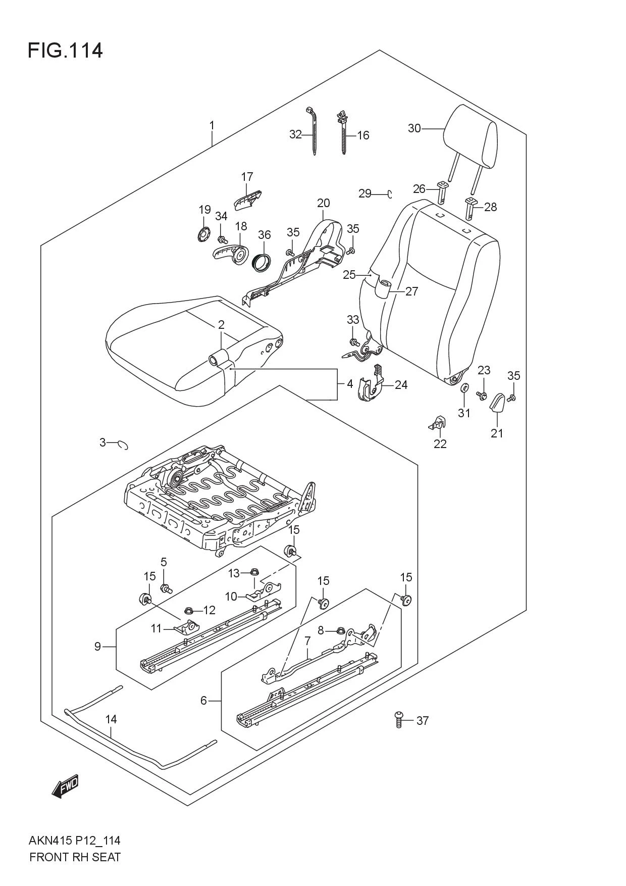 FIG.114 FR RH SEAT