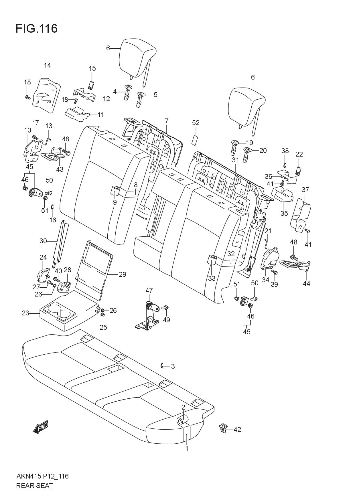 FIG.116 REAR SEAT