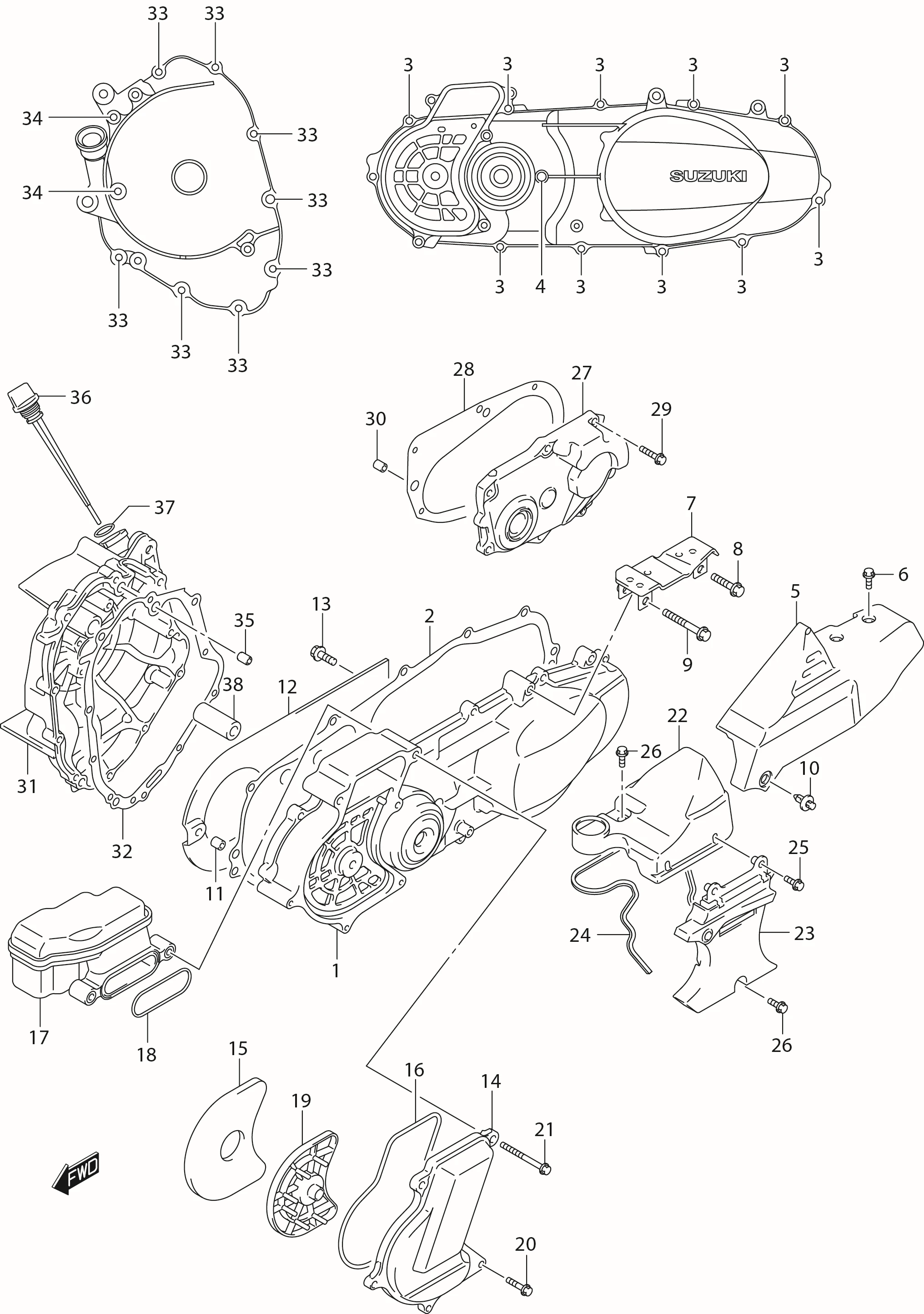 FIG.5 CRANKCASE COVER