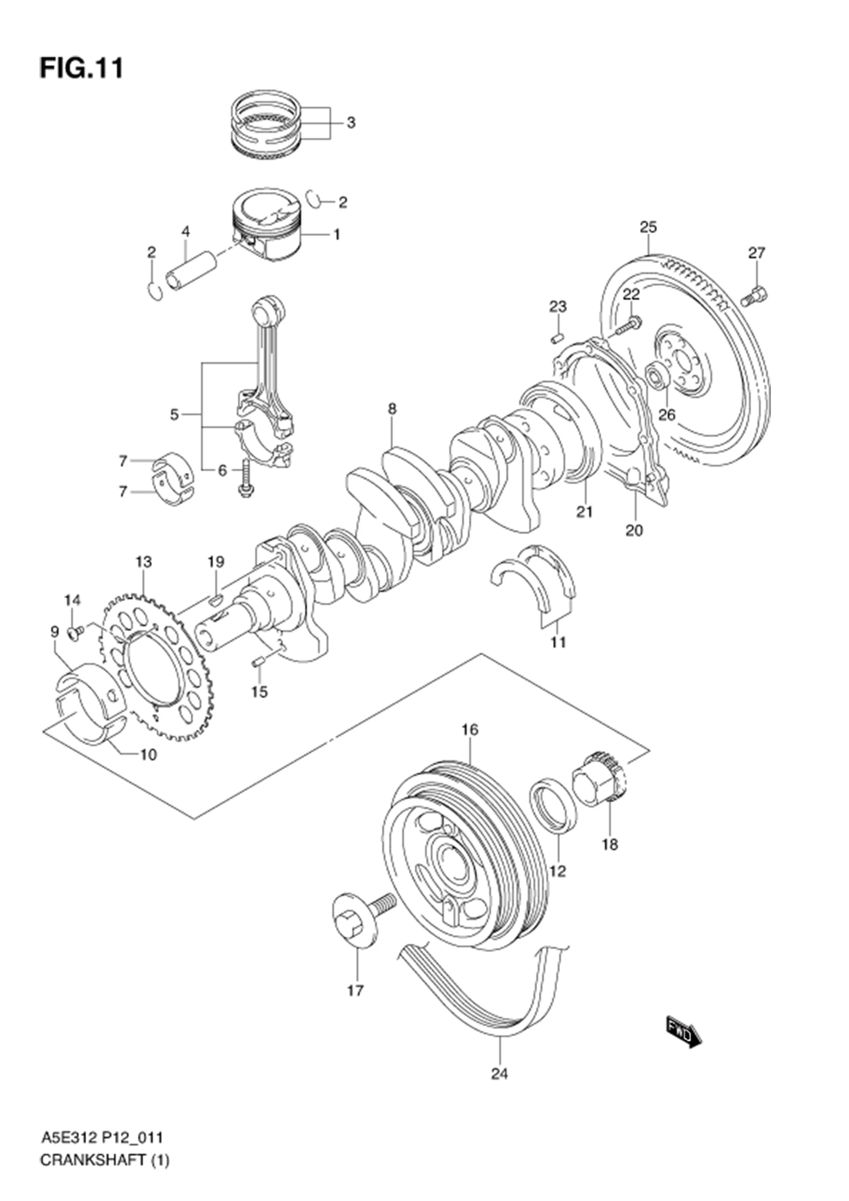 FIG.11 CRANKSHAFT (TYPE 1)