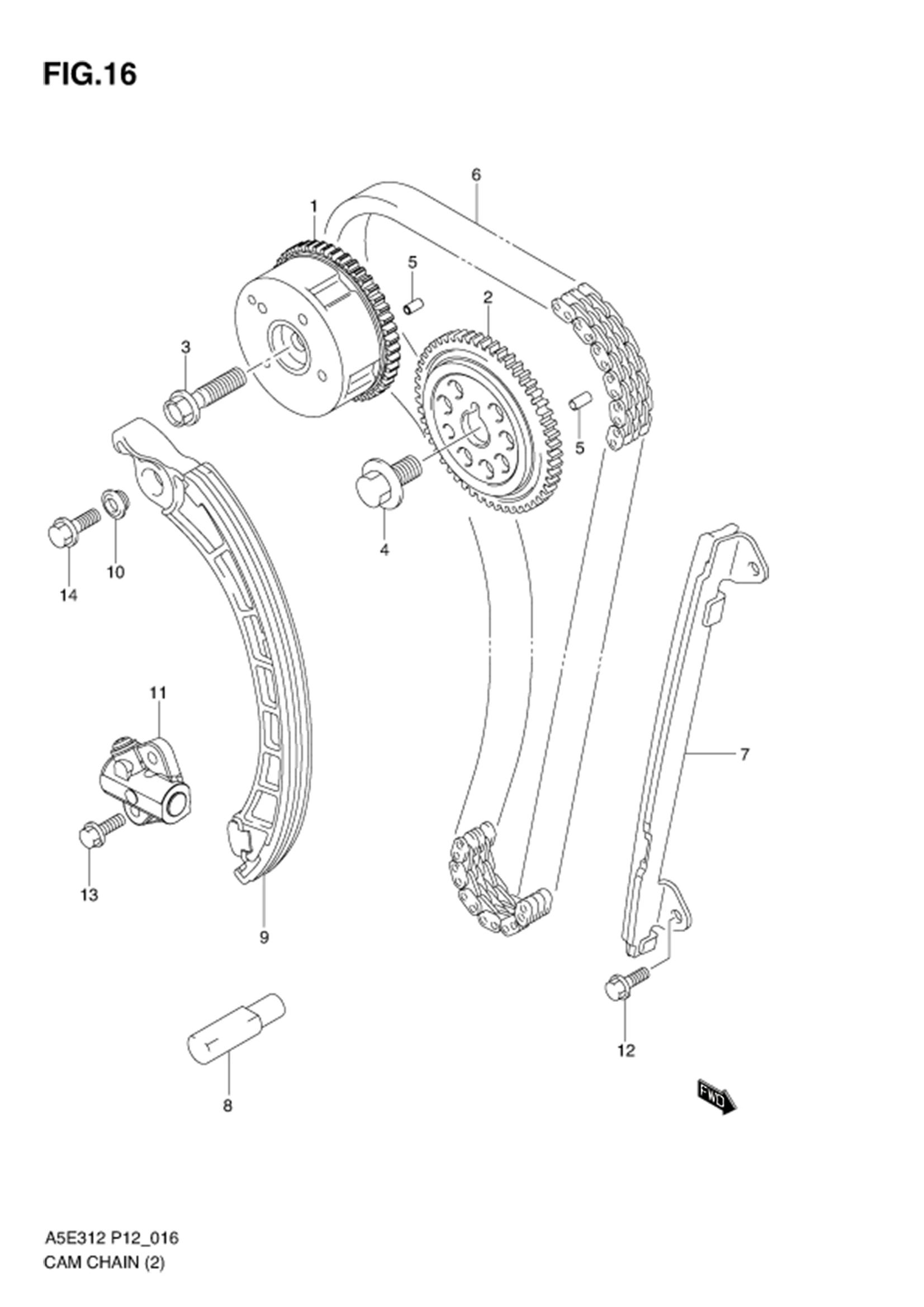 FIG.16 CAM CHAIN (TYPE 2)