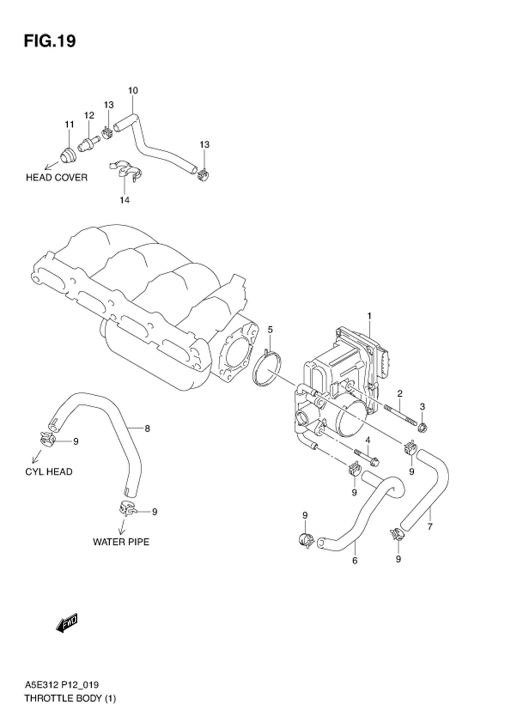FIG.19 THROTTLE BODY (TYPE 1)