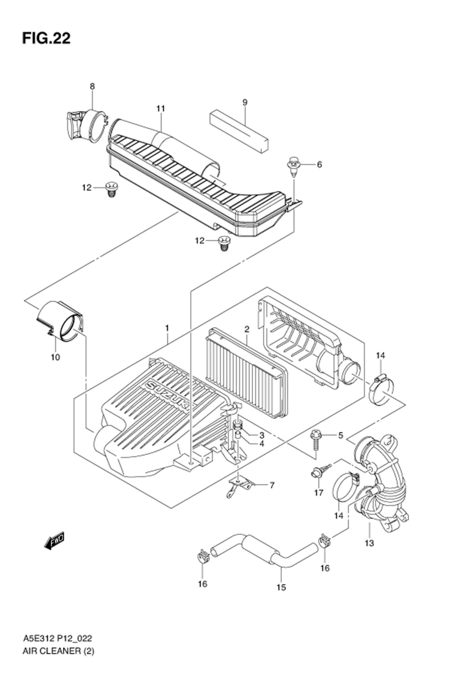 FIG.22 AIR CLEANER (TYPE 2)