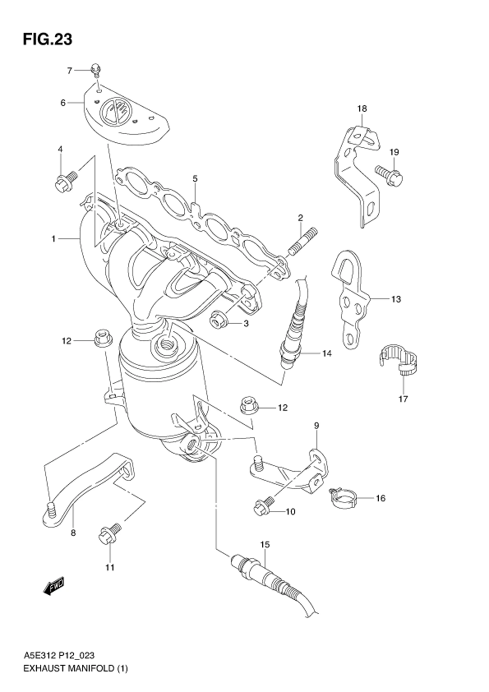 FIG.23 EXHAUST MANIFOLD (TYPE 1)