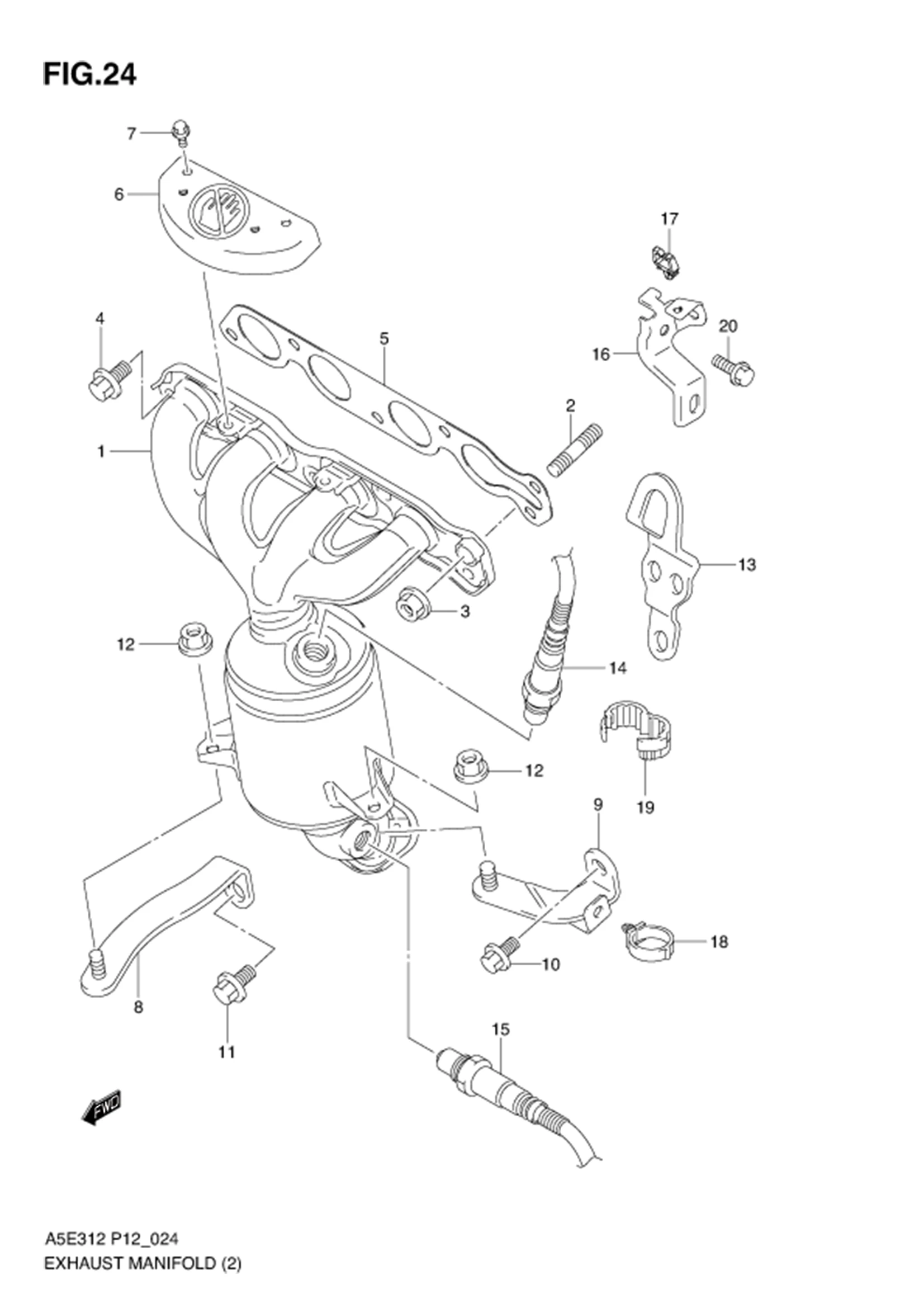 FIG.24 EXHAUST MANIFOLD (TYPE 2)