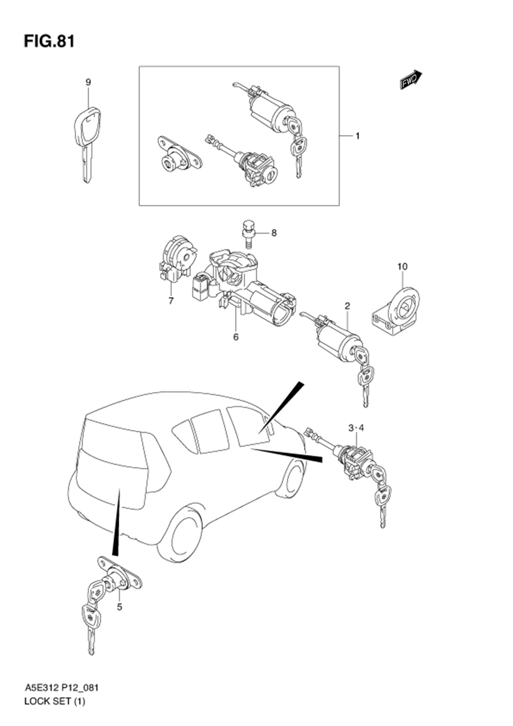 FIG.81 LOCK SET (MT)