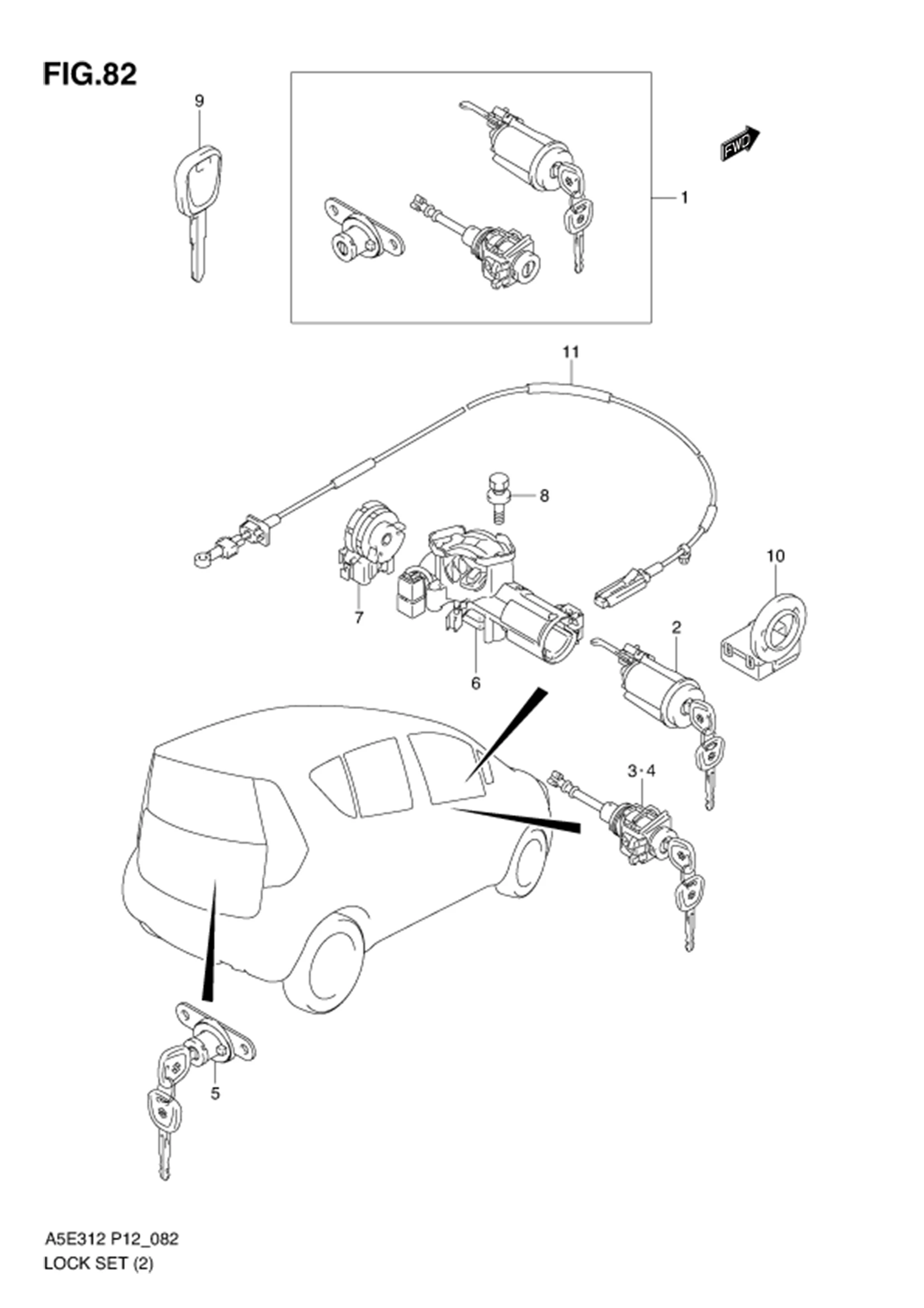 FIG.82 LOCK SET (AT)