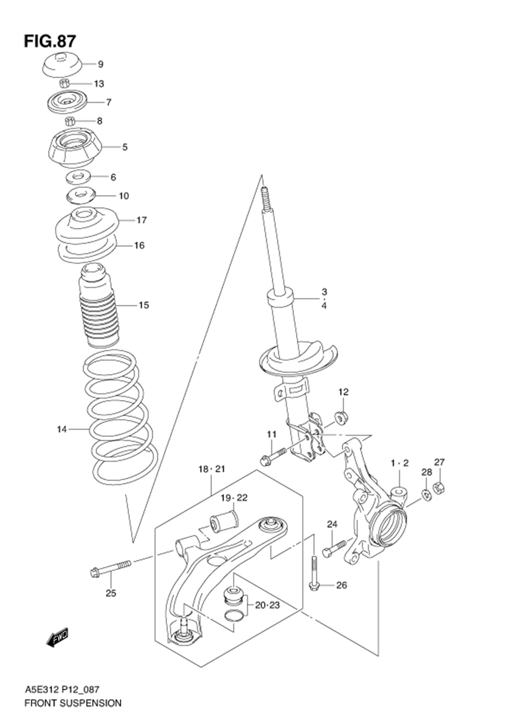 FIG.87 FRONT SUSPENSION