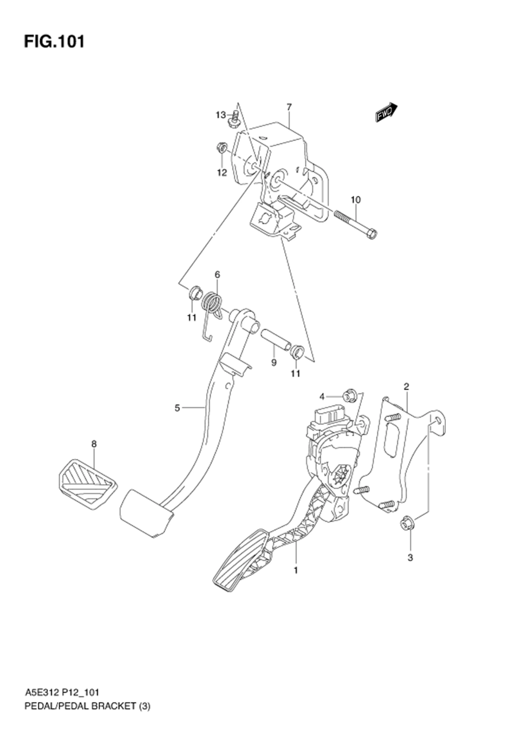 FIG.101 PEDAL/PEDAL BRACKET (AT)