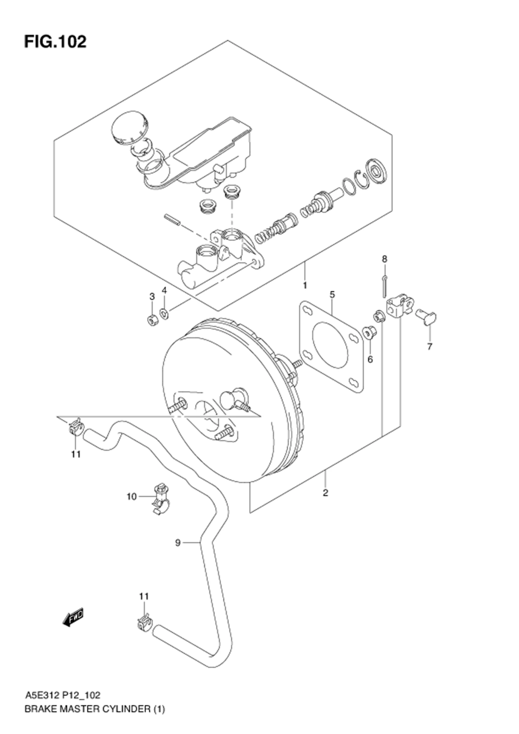 FIG.102 BRAKE MASTER CYLINDER (MT:N/ABS)