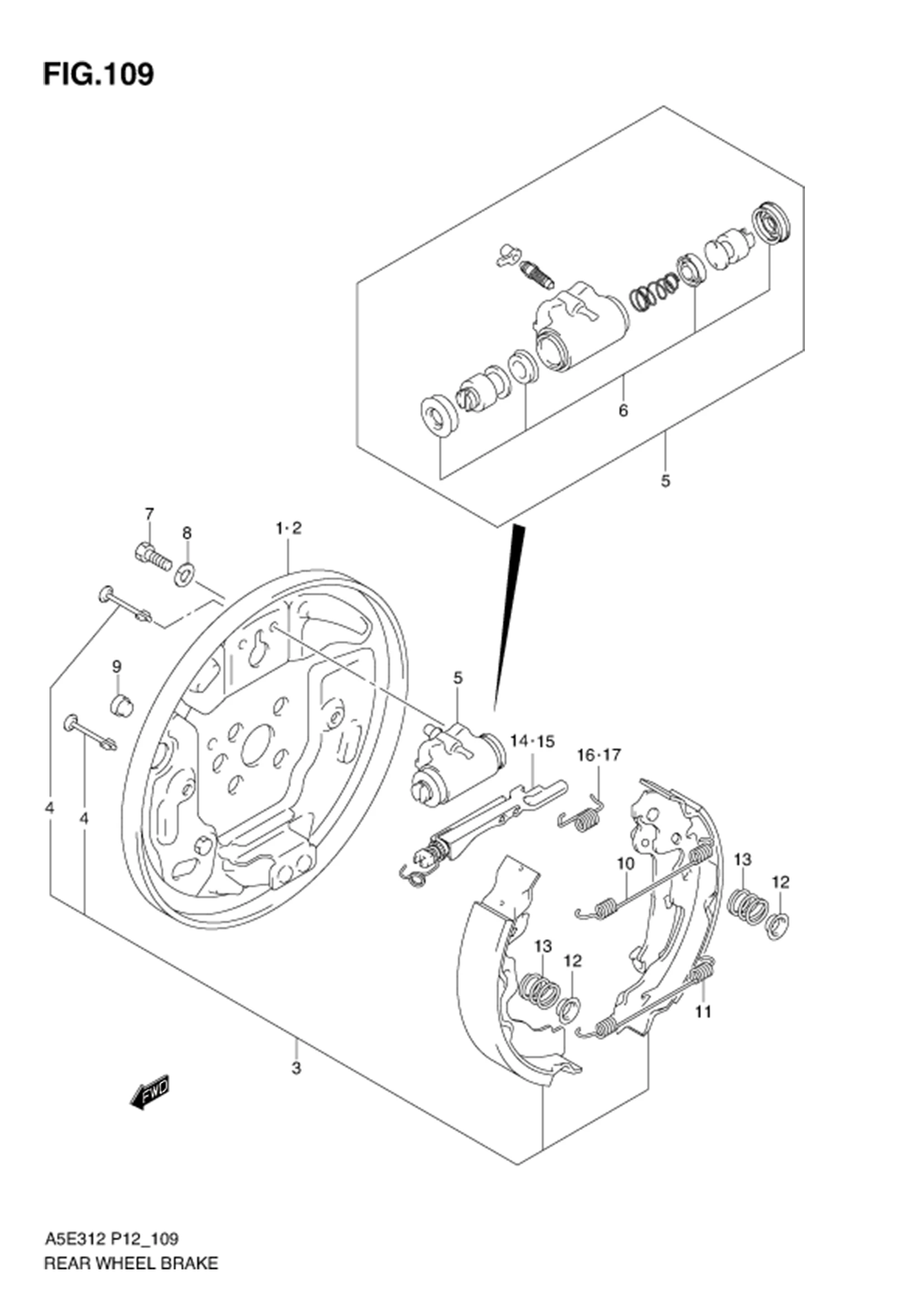 FIG.109 REAR WHEEL BRAKE