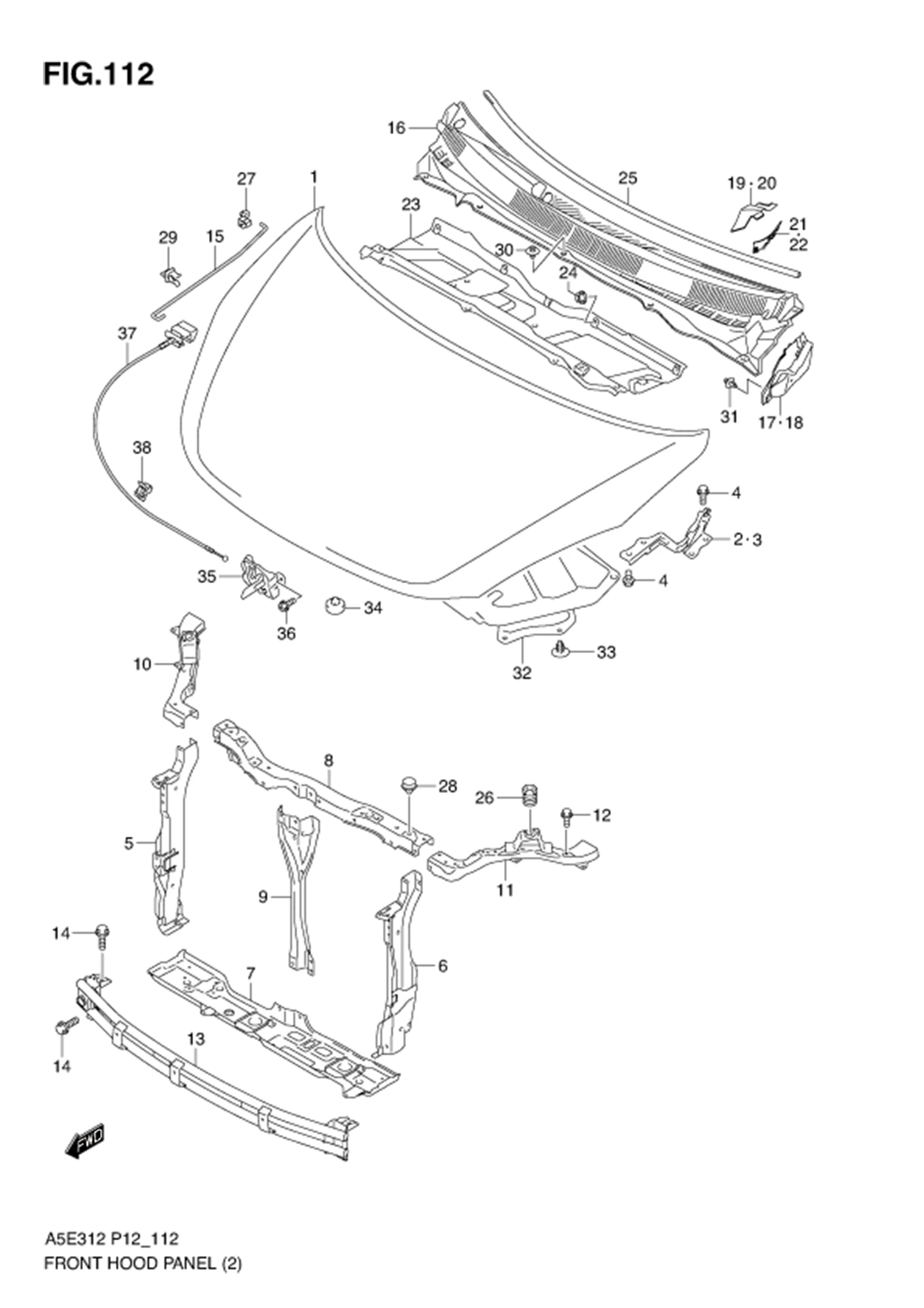 FIG.112 FRONT HOOD PANEL (TYPE 2)