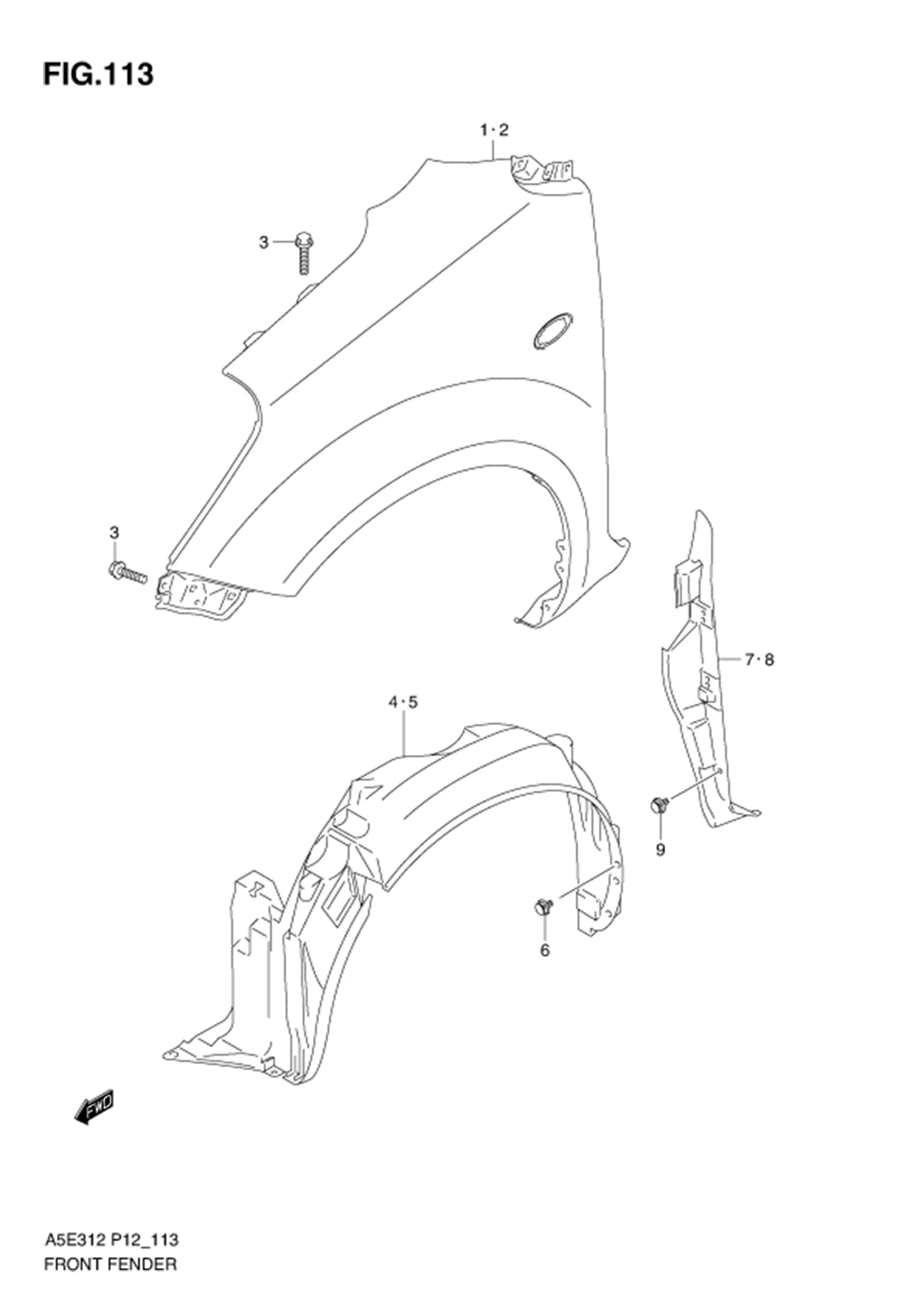FIG.113 FRONT FENDER