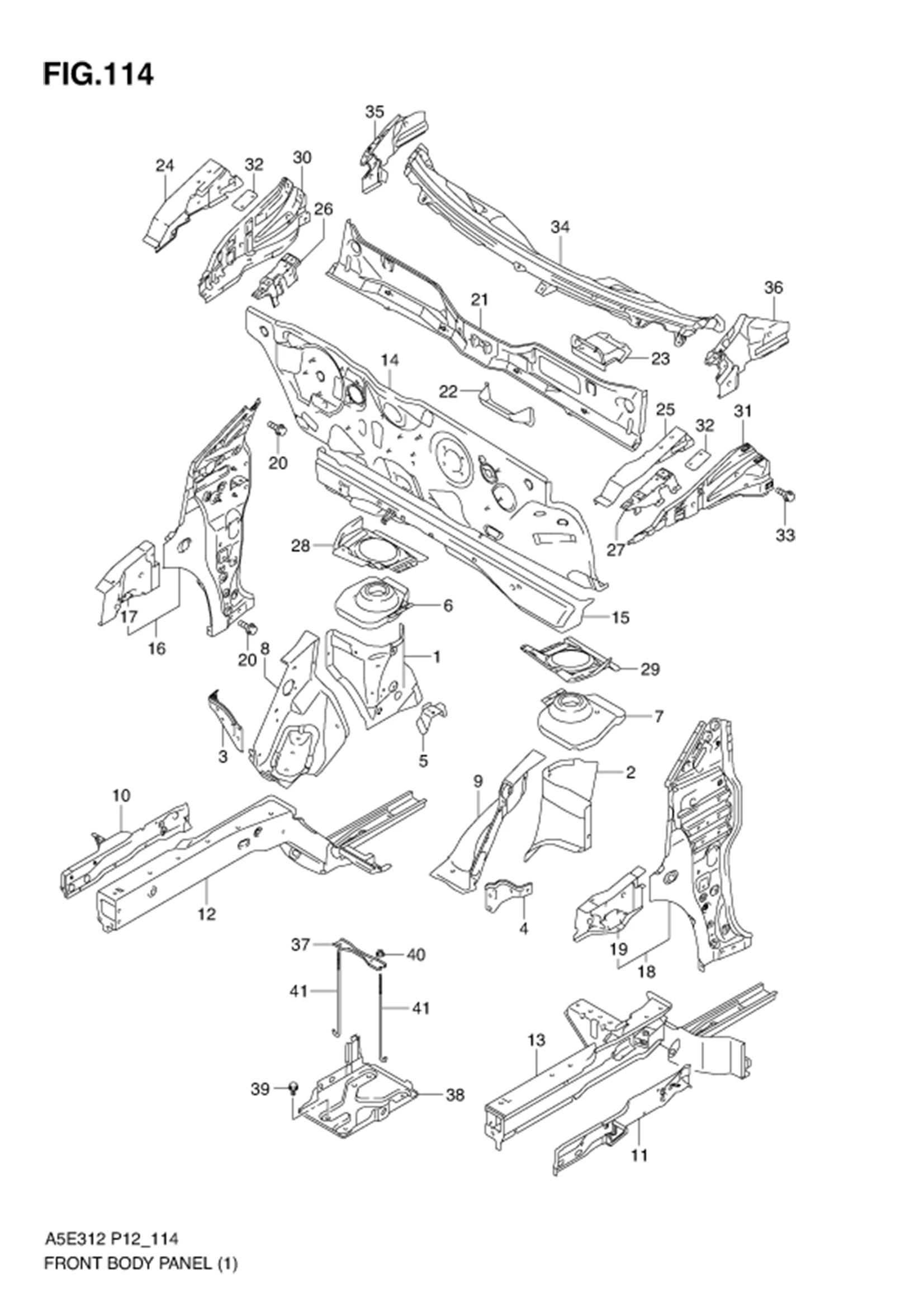 FIG.114 FRONT BODY PANEL (TYPE 1)