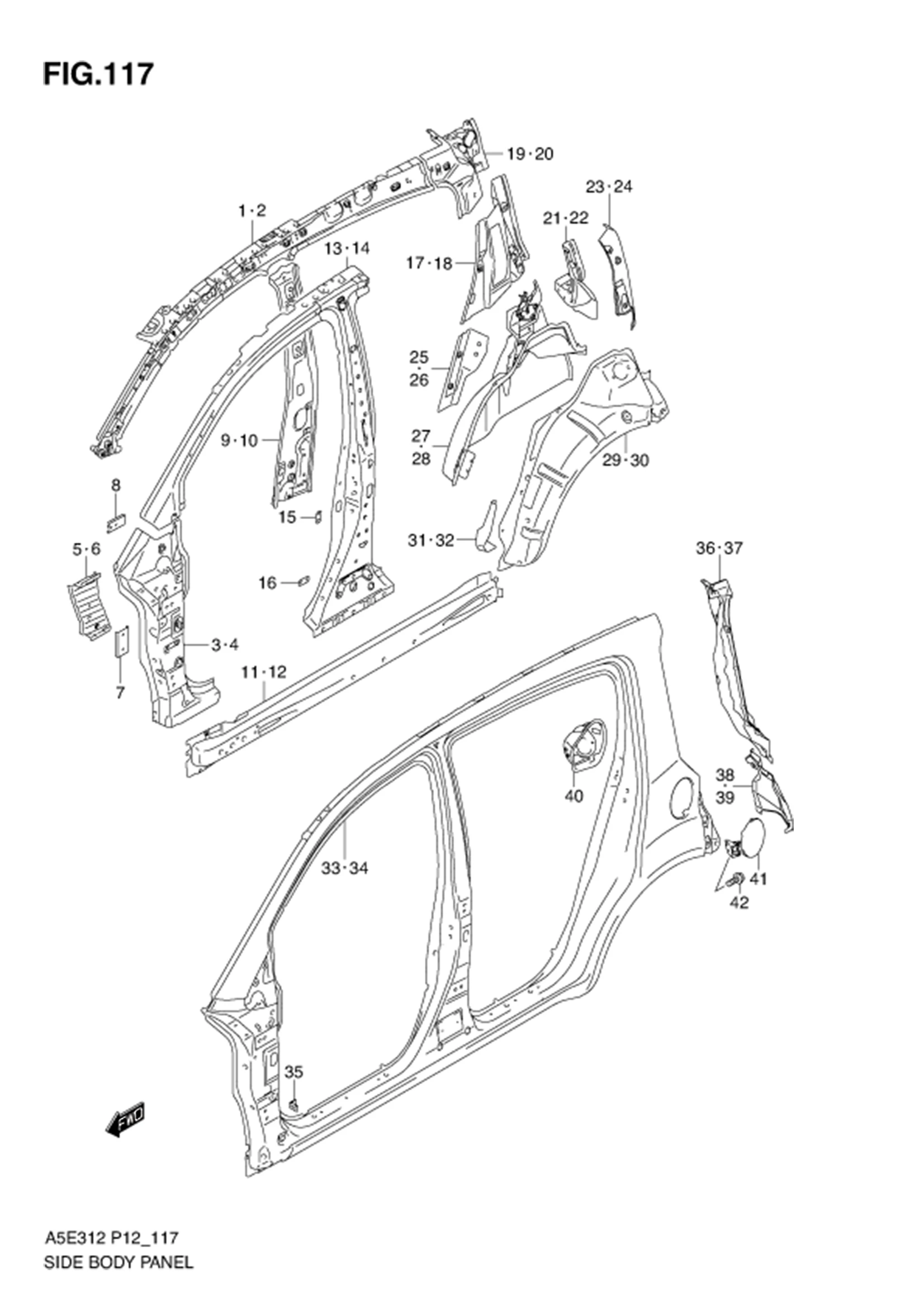 FIG.117 SIDE BODY PANEL
