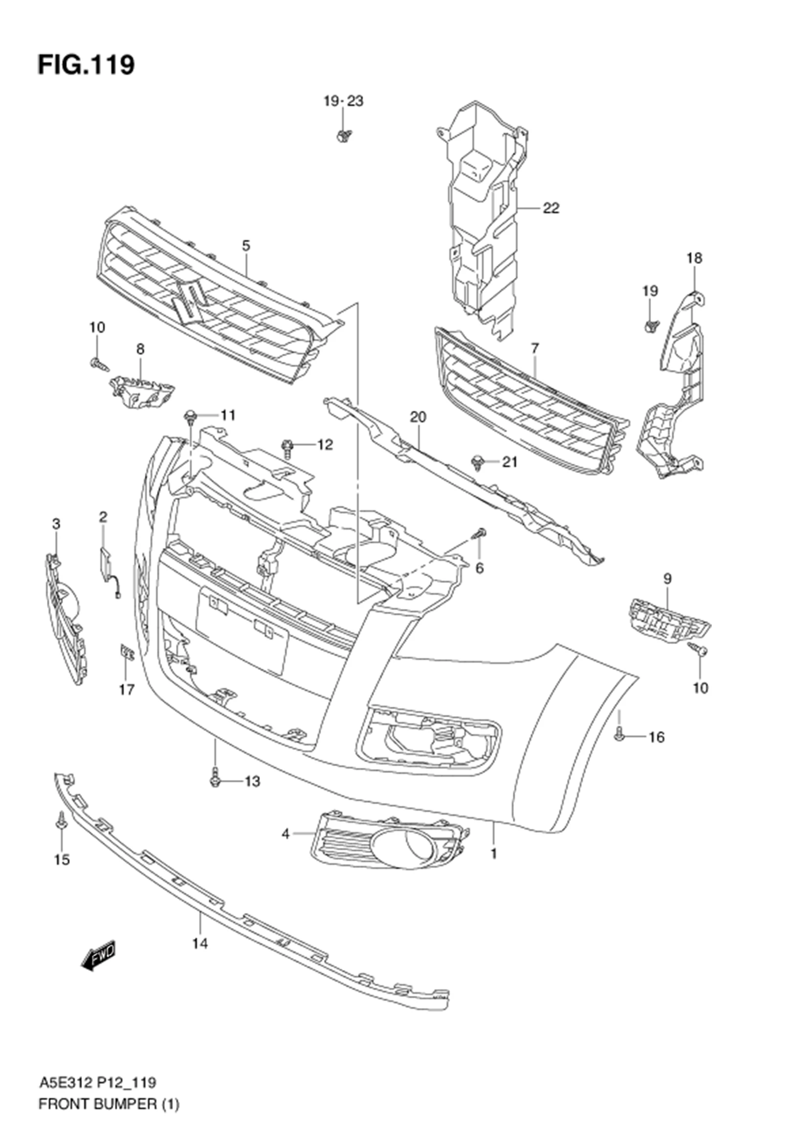 FIG.119 FRONT BUMPER (TYPE 1)