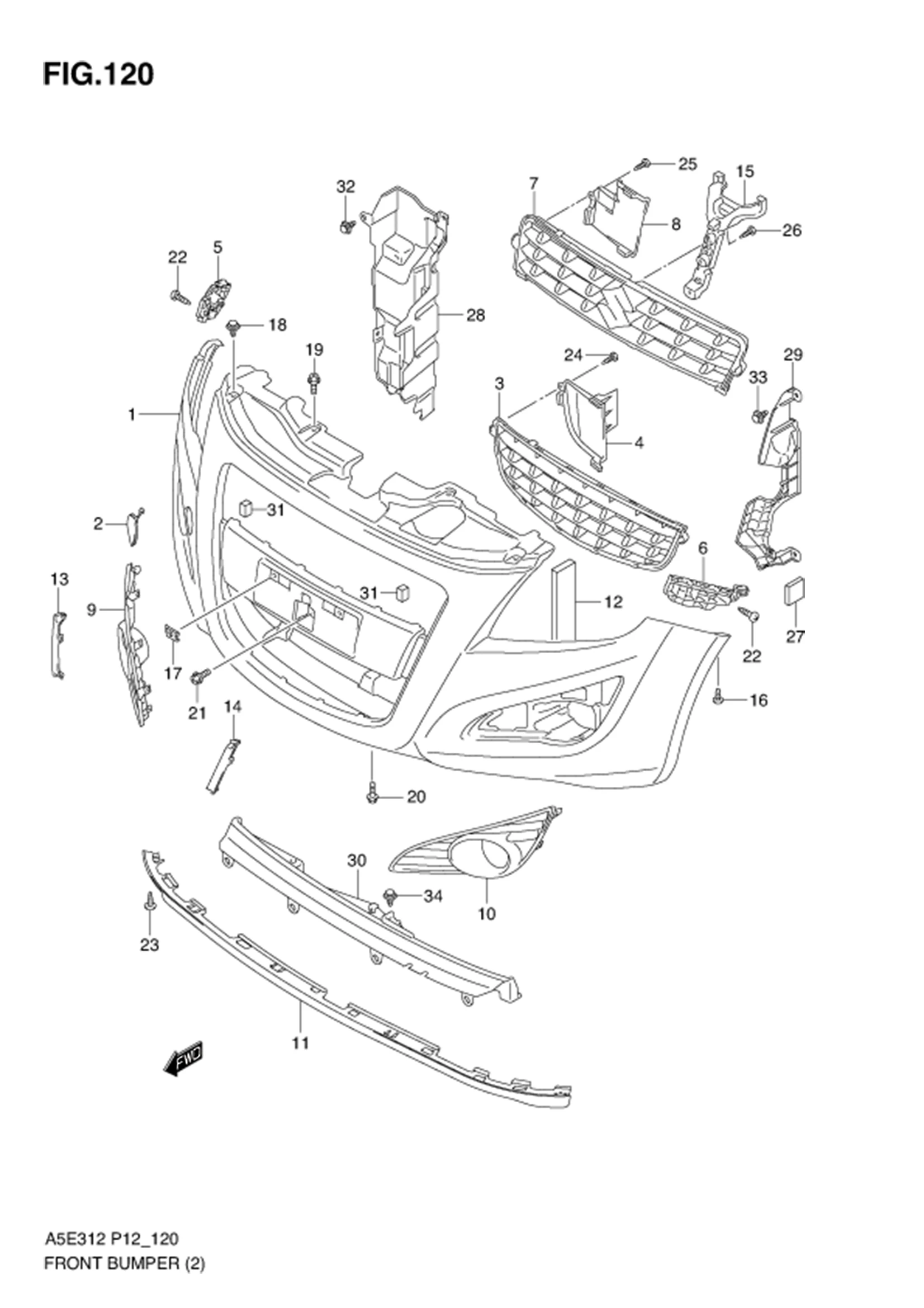 FIG.120 FRONT BUMPER (TYPE 2)