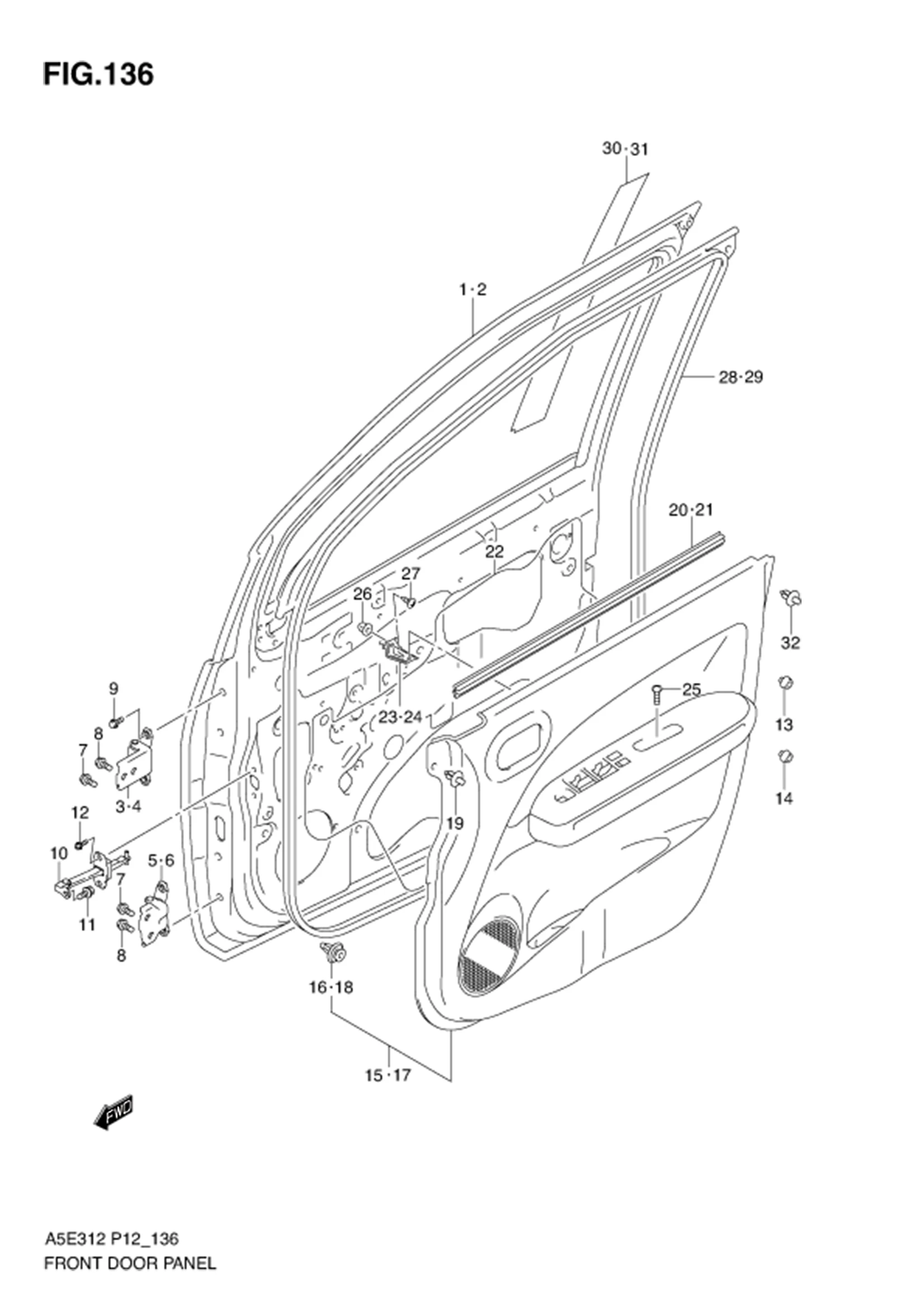 FIG.136 FRONT DOOR PANEL