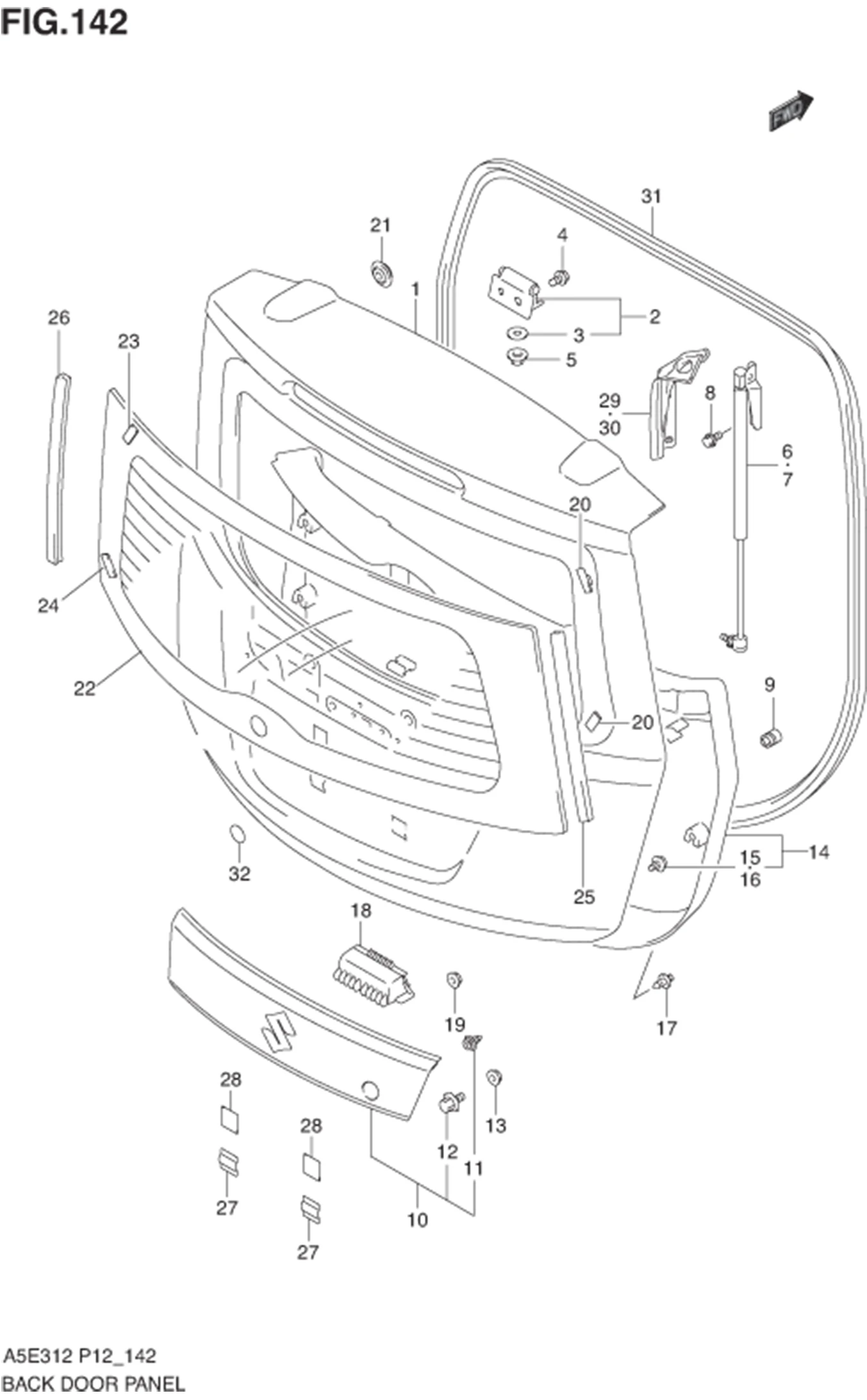 FIG.142 BACK DOOR PANEL