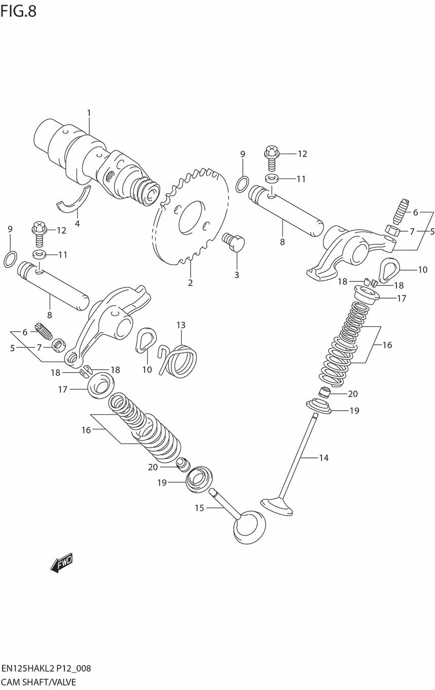 FIG.8 CAMSHAFT - VALVE