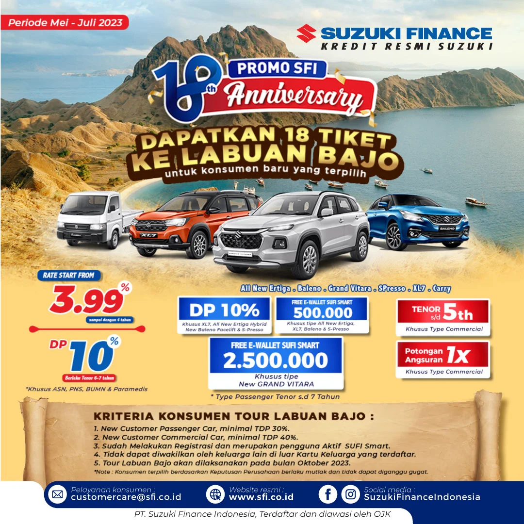 Hadir 18 Tahun Di Indonesia Suzuki Finance Indonesia Rayakan Kebahagiaan Dengan Tawaran Promo Dan Hadiah Istimewa Liburan Ke Labuan Bajo1