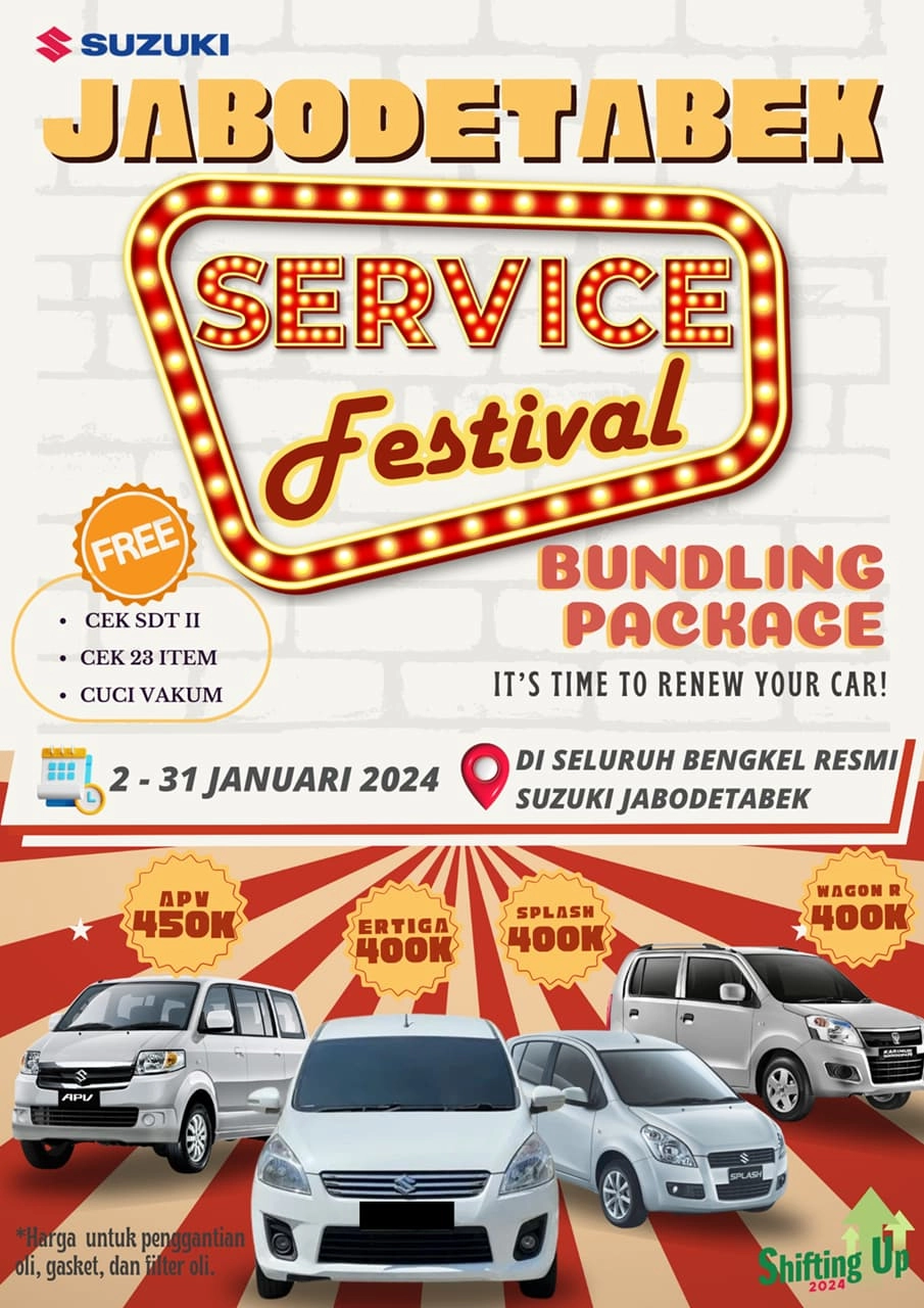 Kesempatan Service Dengan Biaya Ringan Suzuki Hadirkan Festival Service Jabodetabek Selama Bulan Januari 2024
