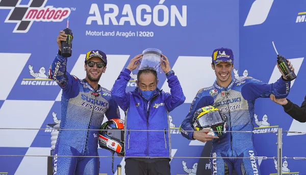 Podium Ganda Dan Pimpin Klasemen Di Aragon Suzuki Ukir Sejarah Baru Motogp Thumb