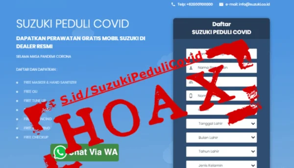 Suzuki Tanggapi Beredarnya Informasi Hoax Terkait Program Suzuki Peduli Covid Thumb